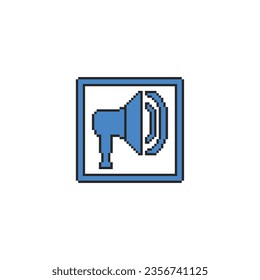 this is volume and sound icon in pixel art with simple color and white background ,this item good for presentations,stickers, icons, t shirt design,game asset,logo and your project.