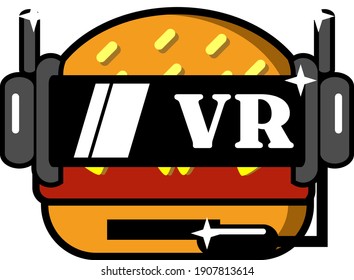 Esta imagen de diseño gráfico de caricatura de la mascota de la hamburguesa VR, muy adecuada para ser utilizada como camiseta de un niño