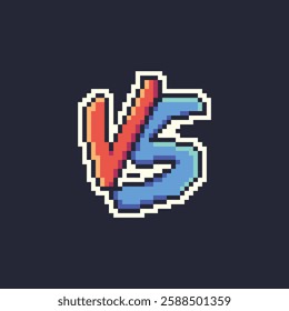 this is VS text in pixel art with colorful color and black background ,this item good for presentations,stickers, icons, t shirt design,game asset,logo and your project.