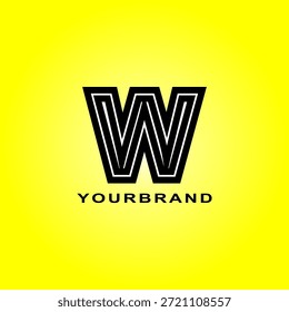 Este es un logotipo de la letra W con líneas únicas convenientes para los diseños del logotipo de la compañía, camisetas, distro, pegatinas, imprimiendo, Anuncios, llaveros, tiendas de la papelería, suministros de oficina