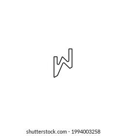 Dies ist ein W-Buchstaben-Logo in Vektorgrafik mit weißem Hintergrund.