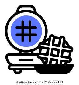 This Waffle Maker icon is suitable for kitchen appliance, kitchen, cookware, etc.