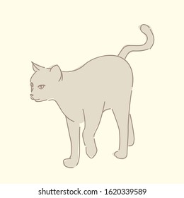 This is a walking cat drawing 