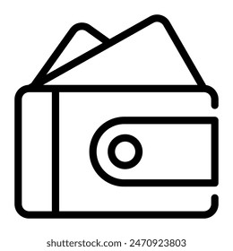 Este icono de billetera es adecuado para consultoría financiera, contabilidad, economía, etc.