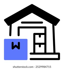 Este ícone de Depósito é adequado para Logística, Entrega e Distribuição, etc.