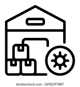 This Warehouse management icon is suitable for Manufacturing, Distribution, and related fields.