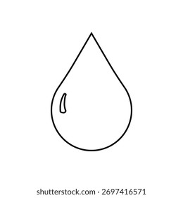 This water drop icon is a universal symbol for water, moisture, hydration, rain or liquid.