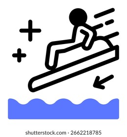 This Water ride icon is suitable for Amusement Park, Entertainment, etc.