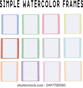 This watercolor frame shows the delicate touch of hand-painting. The simple colors blend gently with any photo or illustration.