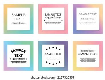 This is a watercolor gradient style banner set, square type.