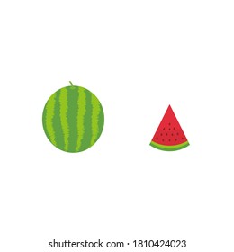 Das ist eine Wassermelone einzeln auf weißem Hintergrund.