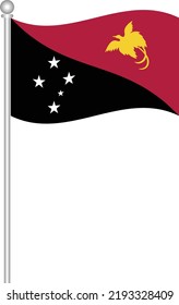 This is waving flag of Papua New Guinea. 