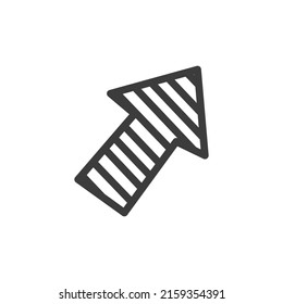 This way arrow button, pointing sign navigation design element. Vector striped arrow direction pointer, doodle design element, next point sign, direction signboard, next or forward up pointer