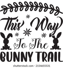 This Way Bunny Trail Tshirt Design Stock Vector (Royalty Free ...