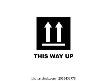 This way up cardboard simple flat icon vector illustration