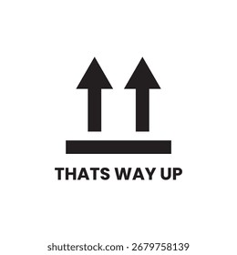 This Way Up Directional Arrow Symbol
