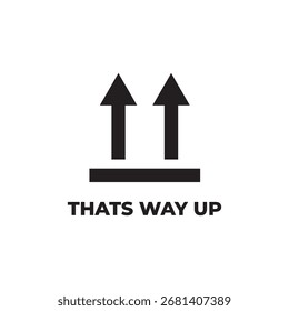 This Way Up Directional Arrow Symbol

