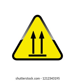 This way up Fragile sign icon - Fragile Handle with Care Sticker or Packaging Label - vector illustration