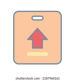 This way up icon in colorful filled line style