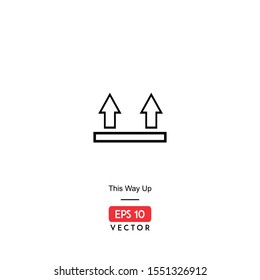 This Way Up Icon. Ecommerce Isolated On White Background. With Line Style. Delivery Icon. EPS10 - Vector