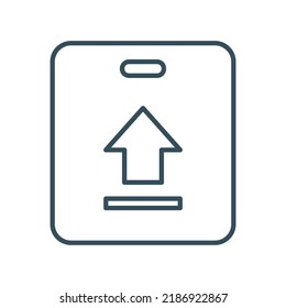 This Way Up Icon With Packaging Box In Grey Outline Style