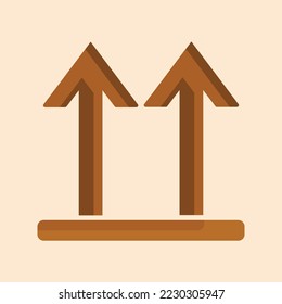 This way up icon. Subtable to place on shipping and delivery, logistic, etc.