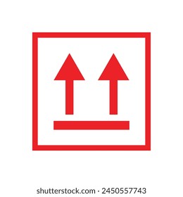 this way up label vector icon for packaging.