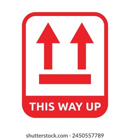 this way up label vector icon for packaging.