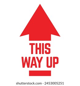 this way up label vector icon for packaging.