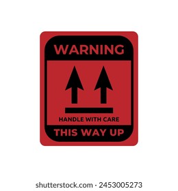 this way up label vector icon for packaging.