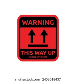 this way up label vector icon for packaging.