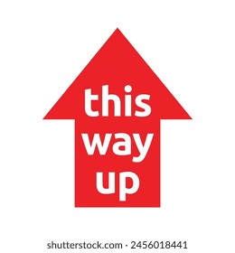 this way up label vector icon for packaging.