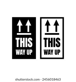 this way up label vector icon for packaging.