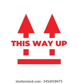this way up label vector icon for packaging.