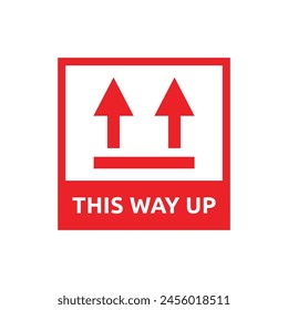 this way up label vector icon for packaging.