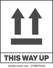 This Way Up Packaging Sign. Delivery Shipping Sticker