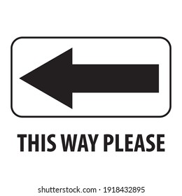 This way please left vector icon 