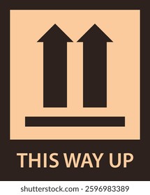 This way up sign. Parcel label. Packing sticker. Packaging icon.