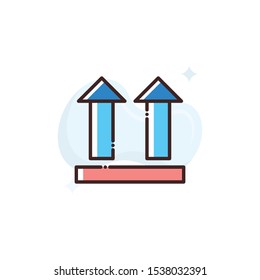 This Way Up Sign vector illustration. Outline filled Shipping and Delivery icons.