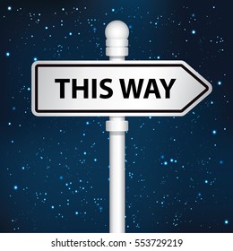 This way signpost design,clean vector