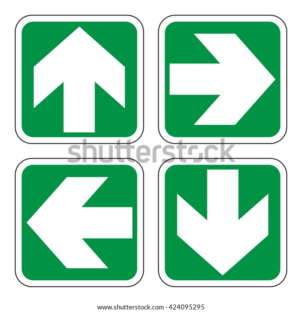 This Wayは 非常出口と逃げ道の標識 緑の四角形の記号に白い矢印 ベクターイラスト のベクター画像素材 ロイヤリティフリー