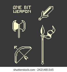 Dies ist ein Waffensymbol in Pixelkunst mit einfacher Farbe und schwarzem Hintergrund , dieses Element ist gut für Präsentationen, Aufkleber, Symbole, T-Shirt-Design, Spiel-Objekt, Logo und Projekt.