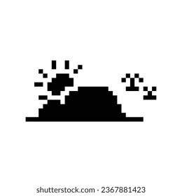 Dies ist Wettersymbol 1 Bit Stil in Pixel-Kunst mit schwarz-weißem Hintergrund , dieses Element gut für Präsentationen, Sticker, Icons, T-Shirt-Design, Spiel-Objekt, Logo und Ihr Projekt.