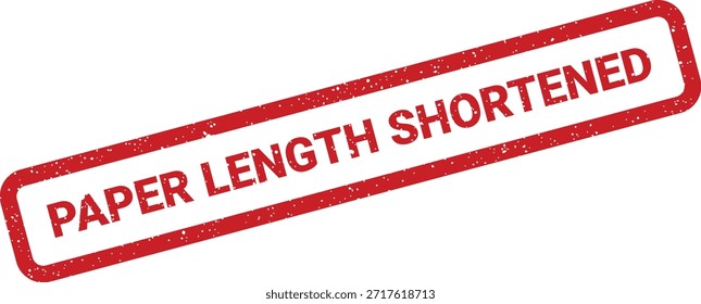 Este sello de Vector desgastado presenta "Duración de papel acortada", adecuado para marcar documentos que han sido editados, revisados o reducidos de contenido.