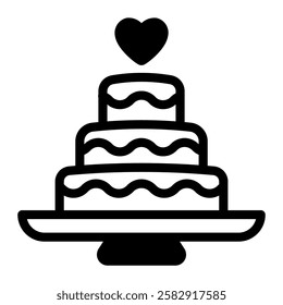 This Wedding Cake icon is suitable for Wedding, Relationship, Valentine, etc