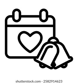 This Wedding Calendar icon is suitable for Wedding, Relationship, Valentine, etc