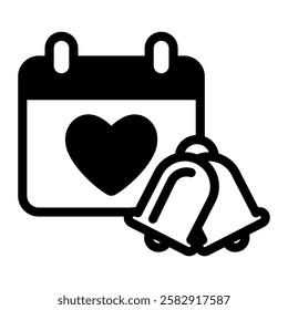 This Wedding Calendar icon is suitable for Wedding, Relationship, Valentine, etc