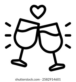 This Wedding Toast icon is suitable for Wedding, Relationship, Valentine, etc