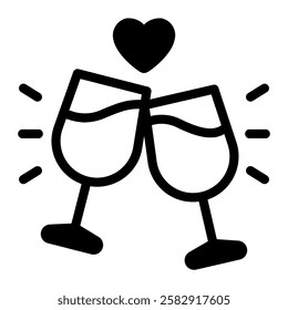 This Wedding Toast icon is suitable for Wedding, Relationship, Valentine, etc