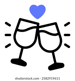 This Wedding Toast icon is suitable for Wedding, Relationship, Valentine, etc